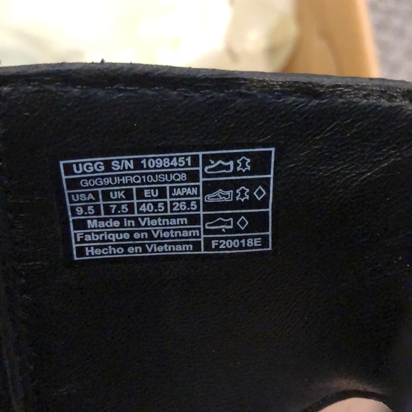 *NWT* Valencia Peep Toe Black Leather Ugg Shoes - Picture 7 of 8